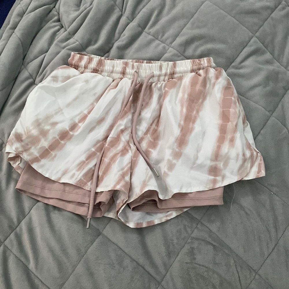 Pink forever 21 athletic shorts with under shorts